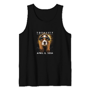Discover Solar Eclipse   2024 Basset Hound Dog Wearing Glasses Tank Tops