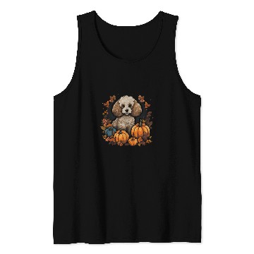 Discover Poodle Dog Pumpkin Thanksgiving Fall Halloween Tank Tops