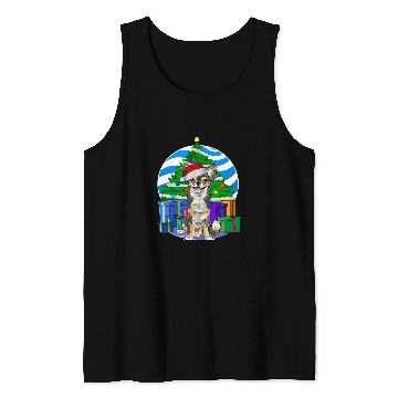 Discover Long haired Chihuahua Santa Christmas Tree Decor Tank Tops
