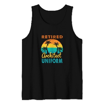 Discover Retired Architect Uniform Tropical Island Retirement Tank Tops