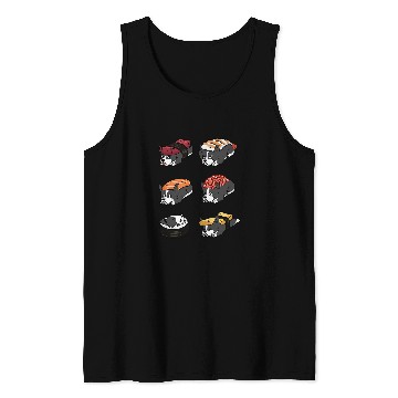 Discover Sushi Border Collie Dog 1 Tank Tops
