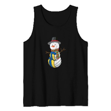 Discover Volleyball Snowman Funny Winter Volleyball Player Tank Tops