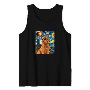 Discover Total Solar Eclipse Goldendoodle Dog 1 Tank Tops