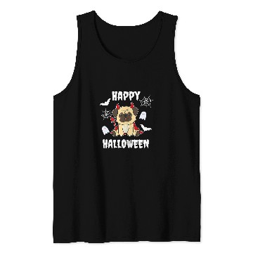 Discover Pug Happy Halloween Devil Costume Dogs Tank Tops