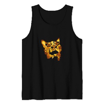 Discover Lovely HOPE Ginger Cat Face Portrait Silhouette Art Tank Tops