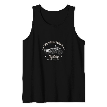 Discover Two Wheels Forever Military Motorcycle Tank Tops