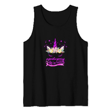 Discover Unicorns Face epilepsy Awareness Tank Tops