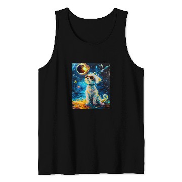 Discover Total Solar Eclipse Maltese Dog Tank Tops