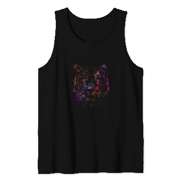 Discover Tiger Face Abstract Art Watercolor Tank Tops