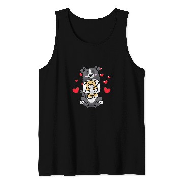 Discover Kawaii Border Collie Stuffed Animal Dog Tank Tops