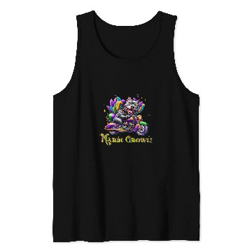Discover Mardi Gras Pitbull Mardi Growl Crawl Parade Motorcycle Tank Tops