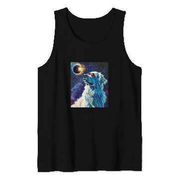 Discover Total Solar Eclipse Great Pyrenees Dog Tank Tops