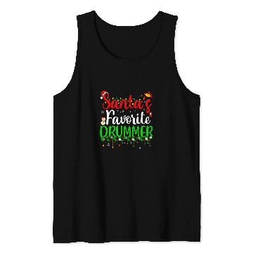 Discover Santas Favorite Drummer Funny xmass Pyjama Christmas 2 Tank Tops