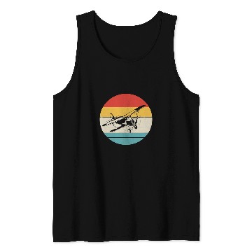 Discover Airplane Plane Pilot Aviation Flight Flying Retro Tank Tops