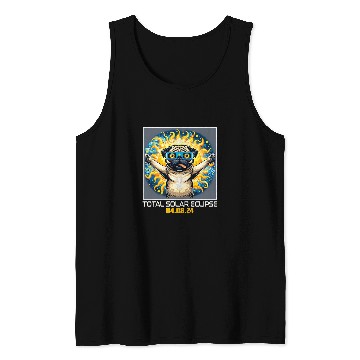 Discover Pug Dog Taking Selfie Solar Eclipse Tank Tops