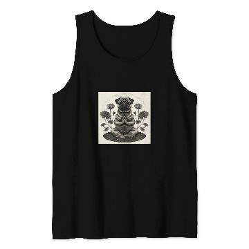 Discover Pug in Lotus Position Mantra Meditation Tank Tops