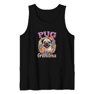 Discover Pug Dog Breed Pet Pug Grandma Tank Tops