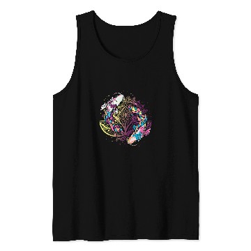 Discover Mandala Geometric Lotus Leaf Koi Japanese Art Tank Tops