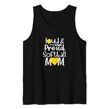 Discover Funny Quote Loud Proud Bleached Softball Mom Tank Tops