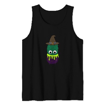 Discover Witchy Cactus In Cauldron Pot Tank Tops
