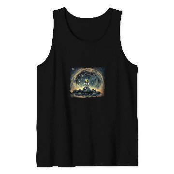 Discover Meditating Astronaut Galaxy Spaceman Astronomer Cosmos Tank Tops