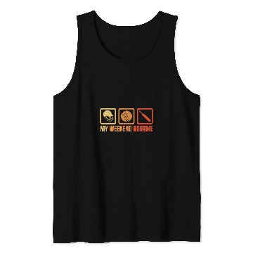Discover My Weekend Routine Batsman BatandBall Game Tank Tops