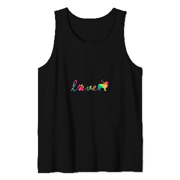 Discover Love Border Collie Tie Dye Paw Mom Dad Tank Tops