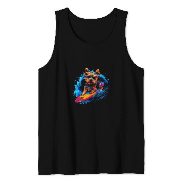 Discover Yorkie Dog Yorkshire Terrier Surfing Tank Tops
