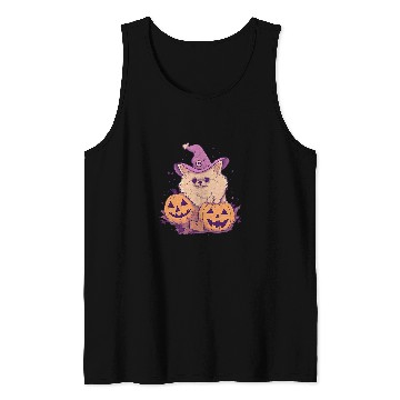Discover Pumpkin Pomeranian Dog October Fall Autumn Halloween Graphic Tank Tops