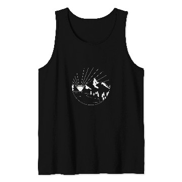 Discover Womens Camping Hiking Mountain Sunrise Nature Tank Tops
