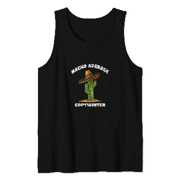 Discover Nacho Average writer Pun Retro Cactus Sombrero Art Tank Tops