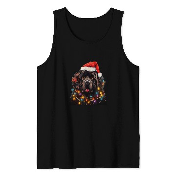 Discover xmass Newfoundland Dog Tangled Christmas Lights 2 Tank Tops