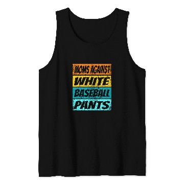 Discover Womens Baseball Moms Against White Baseball Pants Messy Bun Tank Tops