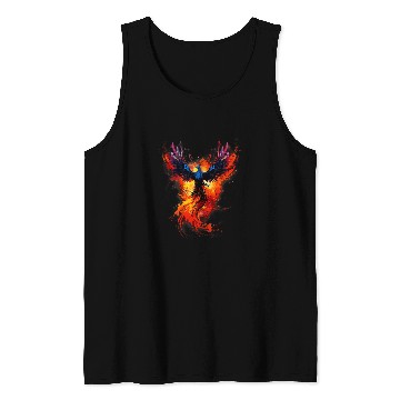 Discover Watercolor Flying Phoenix Bird Art Tank Tops