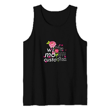 Discover Wife Mom Custodian Cute Mothers Day Floral Janitor Tank Tops