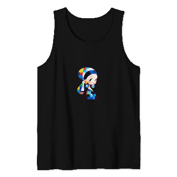Discover Modern Pearl Earring Girl Tee Tank Tops