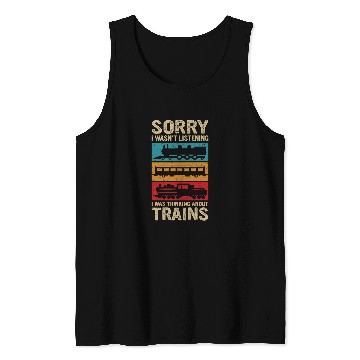 Discover Retro Wagon Train Lover Model Railroad Conductor Funny Train 24 Tank Tops
