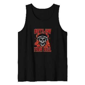 Discover Outlaw From Hell Skull Motorcycle Gift Biker Fires Flame Tank Tops