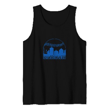 Discover vintages Durham NC Cityscape Baseball Tank Tops