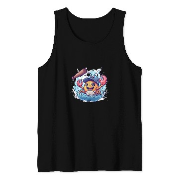 Discover Ocean Explorers Delight Playful Crab and Baseball Beach Tank Tops