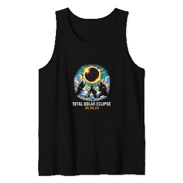 Discover Newfoundland Dog Howling At Solar Eclipse Tank Tops