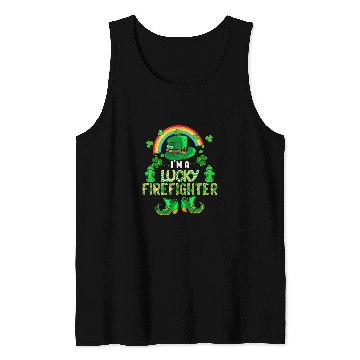 Discover Im A Lucky Firefighter St  Patricks Day Firefighter Symbol Tank Tops