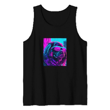Discover Newfoundland Dog Newfie Vaporwave 80s Synthwave Retrowave Tank Tops