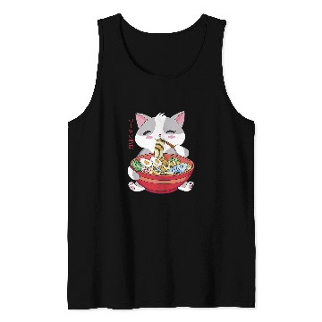 Discover Ramen Cat Japanese Graphic Tank Tops