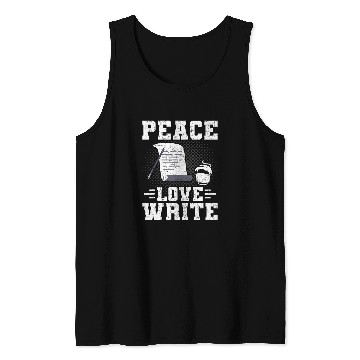 Discover Peace Love Write Writer Author Writing Tank Tops