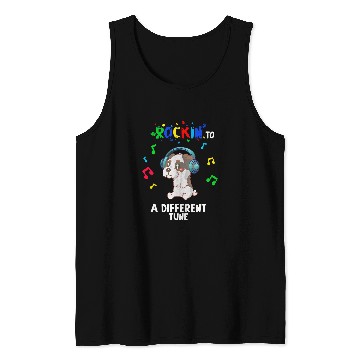 Discover Rockin to a Different Tune Autism Warrior 21 Tank Tops