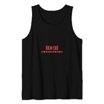 Discover Ohio Baseball Red vintages Text Tank Tops