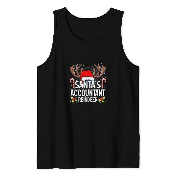 Discover Santas Accountant Reindeer Christmas Pajama Tank Tops