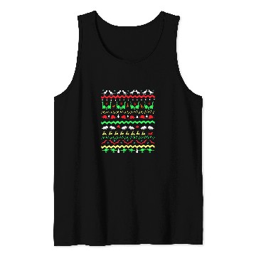 Discover Ugly Christmas Dinosaur Tank Tops