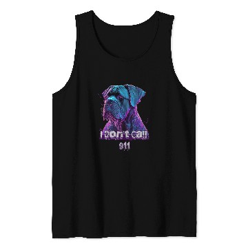 Discover Retro Futuristic Synthwave Cane Corso I Dont Call 911 Tank Tops